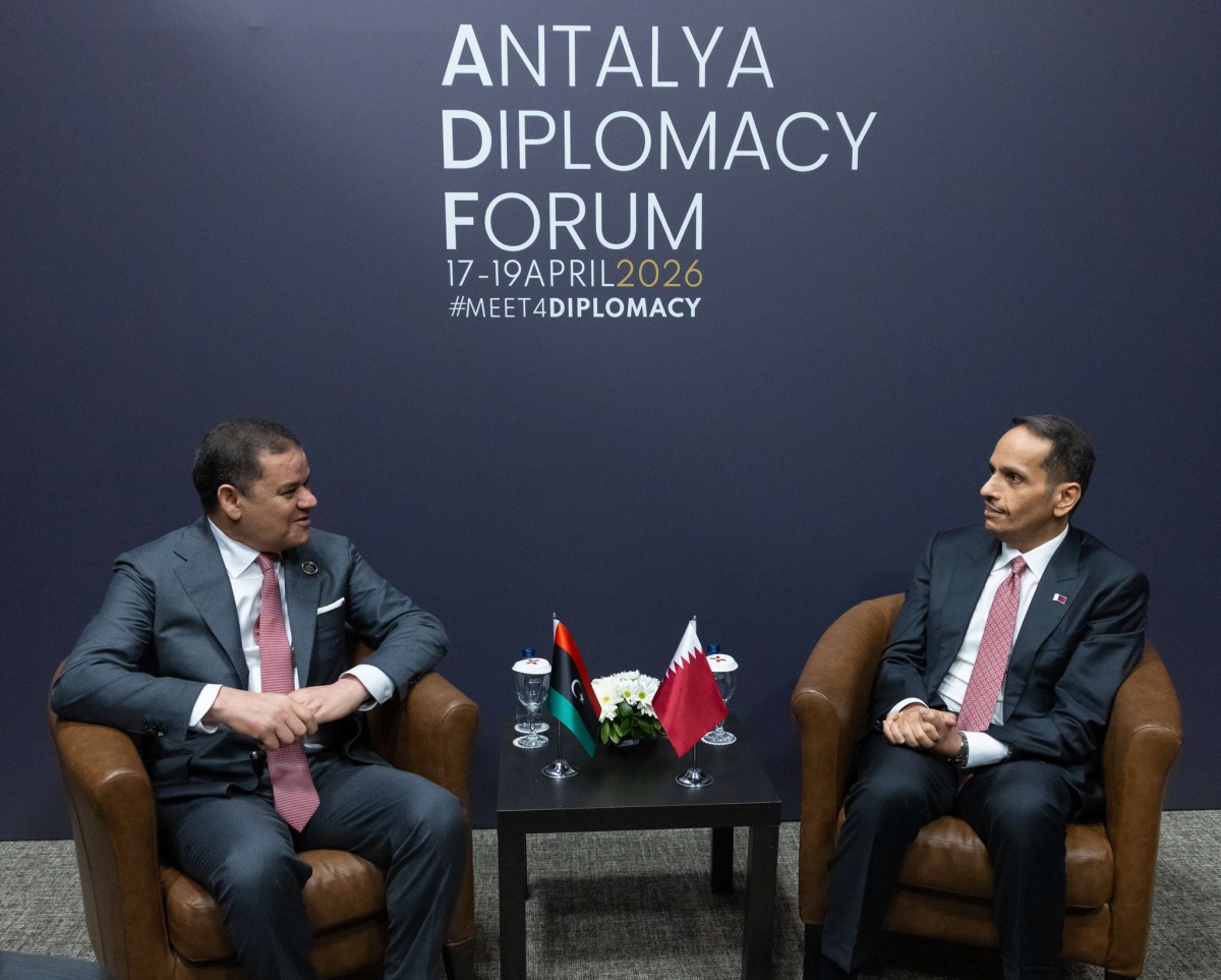 رئيس مجلس الوزراء وزير الخارجية يجتمع مع رئيس حكومة الوحدة الوطنية في ليبيا