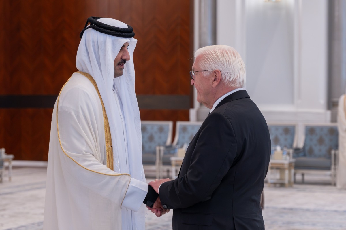 ‫ سمو الأمير يستقبل الرئيس الألماني